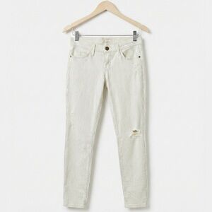 Current/Elliott The Stiletto Jeans 26 Lake Pin Stripe Destroy Skinny Cropped